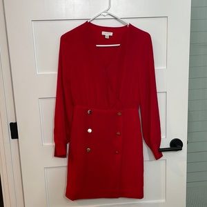 Red long sleeve top shop dress